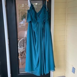 Azazie dakota peacock bridesmaid dress nwt size 22